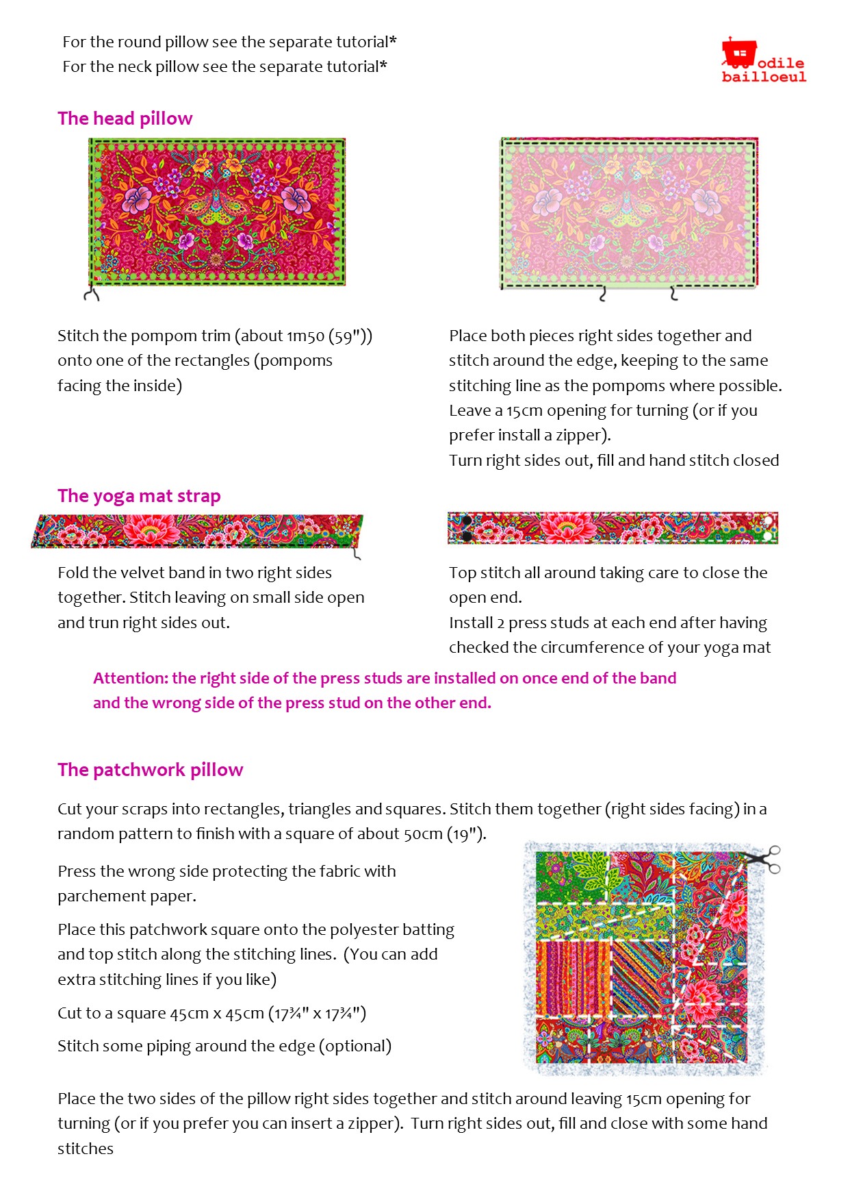 Free sewing tutorial continued zen pillows